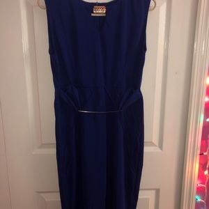 Blue Dress with gold accessories